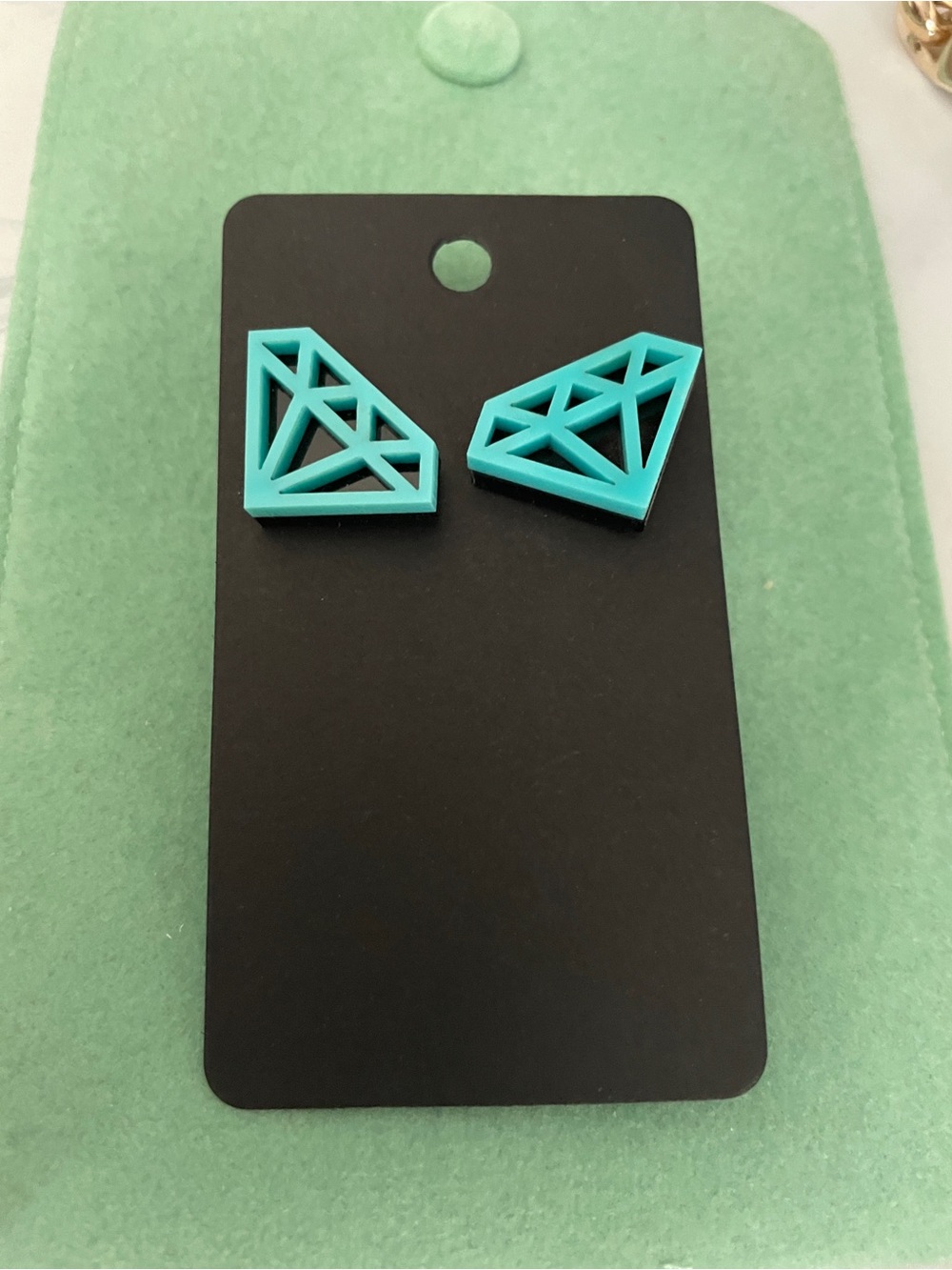 Miss Wax Turquoise Gemstone Stud Earrings - Women Jewelry